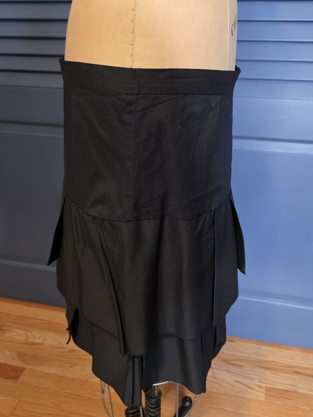 Women's Black Layered Ruffle Mini Skirt - Picture 6 of 9
